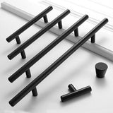 1pcs Black Kitchen Cabinet Door Handles Matte Black Stainless Steel Door Drawer Pull T Bar - 450mm/288mm