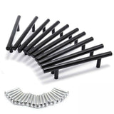 1pcs Black Kitchen Cabinet Door Handles Matte Black Stainless Steel Door Drawer Pull T Bar - 450mm/288mm