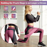 Aolikes Set 3 Resistance Booty Bands Hip Circle Loop Bands Workout Exercise - Set of 3 (Green,Pink,Purple) with Bag