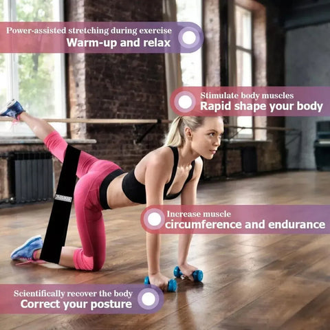 Aolikes Set 3 Resistance Booty Bands Hip Circle Loop Bands Workout Exercise - Set of 3 (Green,Pink,Purple) with Bag