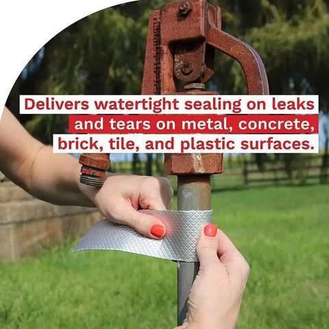 5M Waterproof Tape Butyl Rubber Aluminium Foil Roof Pipe Caravan Repair Flashing - 15cm*5m*1 Unit