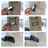 2X Car Shoulder Strap Positioning Clip Buckle Adjuster for Driving Comfort - Black
