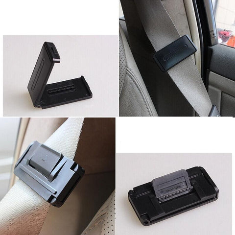 2X Car Shoulder Strap Positioning Clip Buckle Adjuster for Driving Comfort - Silver
