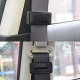 2X Car Shoulder Strap Positioning Clip Buckle Adjuster for Driving Comfort - Silver