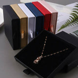 Cardboard Jewellery Gift Boxes Drawer Style Necklace Ring Earring Pendant Bracelet Case - Pink