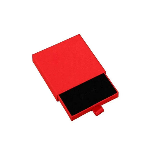 Cardboard Jewellery Gift Boxes Drawer Style Necklace Ring Earring Pendant Bracelet Case - Red