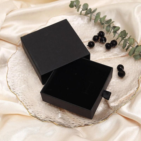 Cardboard Jewellery Gift Boxes Drawer Style Necklace Ring Earring Pendant Bracelet Case - Red