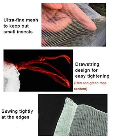 50X Fruit Net Bags Agriculture Garden Vegetable Protection Mesh Insect Proof - 15*25 (50 PCS)