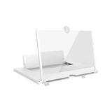 12 Inch Phone Screen Magnifier Folding Amplifier Stand Adjustable 3D Holder - White
