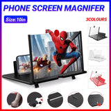 12 Inch Phone Screen Magnifier Folding Amplifier Stand Adjustable 3D Holder - White