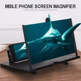 12 Inch Phone Screen Magnifier Folding Amplifier Stand Adjustable 3D Holder - White