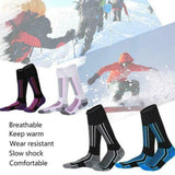 Men Women Long Warm Breathable Ski Socks Thicken Winter Sports Socks - Pink&White(33-39)