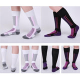 Men Women Long Warm Breathable Ski Socks Thicken Winter Sports Socks - Pink&White(33-39)
