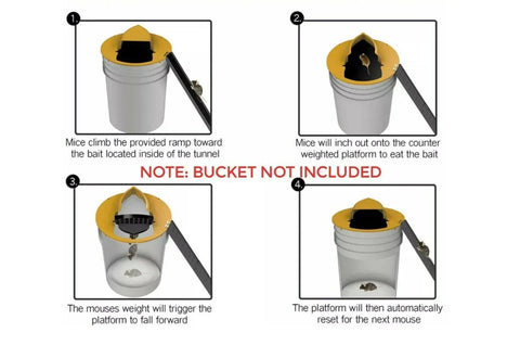 Mouse Trap Flip N Slide Bucket Lid Mouse Rat Trap With Ladder Mousetrap Catcher - Flip N Slide Bucket *1