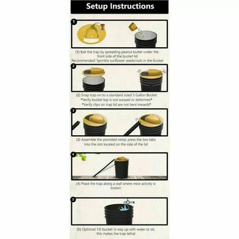 Mouse Trap Flip N Slide Bucket Lid Mouse Rat Trap With Ladder Mousetrap Catcher - Flip N Slide Bucket *1