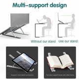 Adjustable Laptop Stand Portable Aluminum Alloy Desktop Holder for 11 to 17.3 Inch - Sliver
