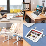 Adjustable Laptop Stand Portable Aluminum Alloy Desktop Holder for 11 to 17.3 Inch - Sliver