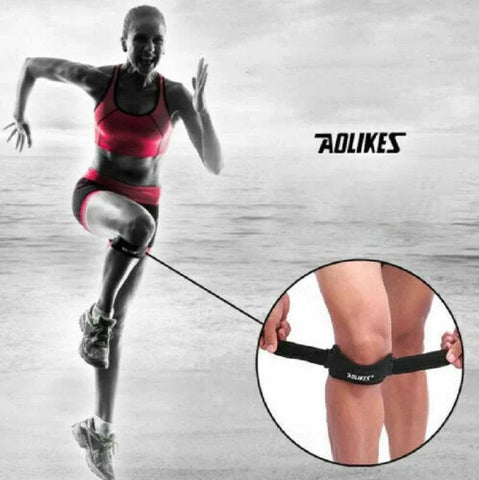 Aolikes Knee Strap Patella Jumper Gel Runner Tennis Sports Brace Support - Blue