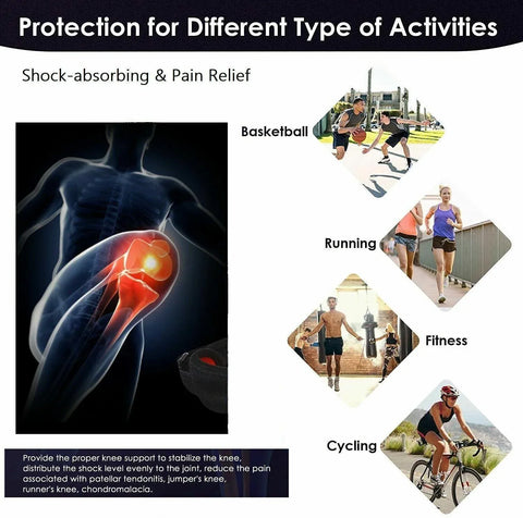 Aolikes Knee Strap Patella Jumper Gel Runner Tennis Sports Brace Support - Blue
