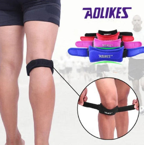 Aolikes Knee Strap Patella Jumper Gel Runner Tennis Sports Brace Support - Blue