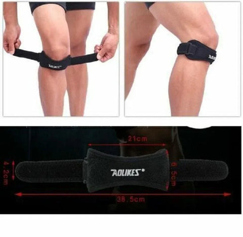 Aolikes Knee Strap Patella Jumper Gel Runner Tennis Sports Brace Support - Blue