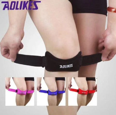 Aolikes Knee Strap Patella Jumper Gel Runner Tennis Sports Brace Support - Blue