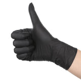 Thick Black Nitrile Gloves Industrial Mechanic Tattoo Tradie Rubber Protection - M