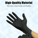Thick Black Nitrile Gloves Industrial Mechanic Tattoo Tradie Rubber Protection - M