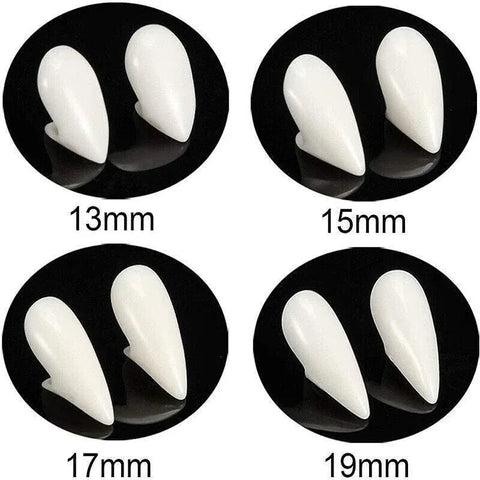 Cosplay Vampire Fangs Fake Teeth for Halloween Costume Party Dress Up 2PCS Prop Set - 13mm-1Piar