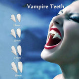Cosplay Vampire Fangs Fake Teeth for Halloween Costume Party Dress Up 2PCS Prop Set - 13mm-1Piar
