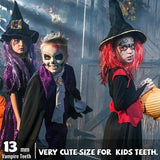 Cosplay Vampire Fangs Fake Teeth for Halloween Costume Party Dress Up 2PCS Prop Set - 13mm-1Piar
