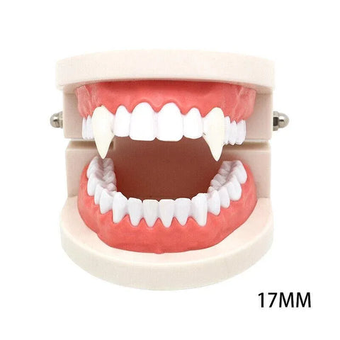 Cosplay Vampire Fangs Fake Teeth for Halloween Costume Party Dress Up 2PCS Prop Set - 17mm-1Piar