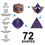 Variety Changeable Magnetic Magic Cube 3D Hand Flip Puzzle Anti Stress Toys Gift - Flame Pattern