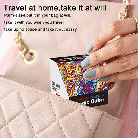 Variety Changeable Magnetic Magic Cube 3D Hand Flip Puzzle Anti Stress Toys Gift - Flame Pattern
