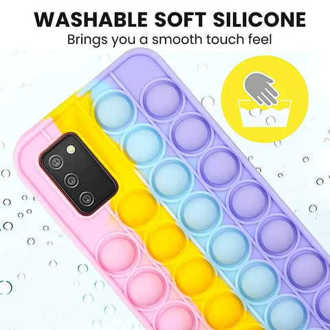 Rainbow Pop Fidget Toys Push It Bubble Phone Case For iPhone 7 8 Plus X XR 11 12 Pro Max - iPhone 13ProMAX