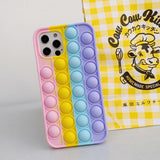 Rainbow Pop Fidget Toys Push It Bubble Phone Case For iPhone 7 8 Plus X XR 11 12 Pro Max - iPhone 13ProMAX