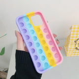 Rainbow Pop Fidget Toys Push It Bubble Phone Case For iPhone 7 8 Plus X XR 11 12 Pro Max - iPhone 13Pro
