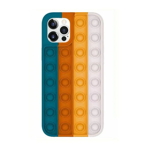 Blue-White Pop Fidget Toys Push It Bubble Phone Case For Iphone - iPhone XS MAX