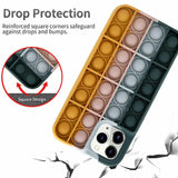 Blue-White Pop Fidget Toys Push It Bubble Phone Case For Iphone - iPhone 12Pro