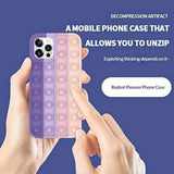 Blue-White Pop Fidget Toys Push It Bubble Phone Case For Iphone - iPhone 12Pro
