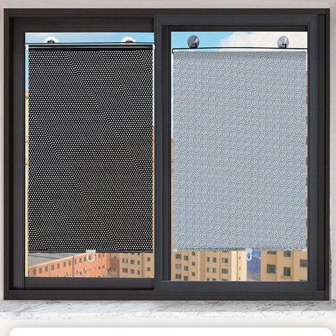 Black Roller Blinds Suction Cup Sunshade Blackout Curtains Car Home Window Curtains - 58 X 125 CM