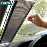 Black Roller Blinds Suction Cup Sunshade Blackout Curtains Car Home Window Curtains - 58 X 125 CM