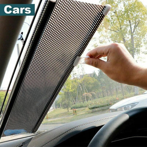 Black Roller Blinds Suction Cup Sunshade Blackout Curtains Car Home Window Curtains - 58 X 125 CM