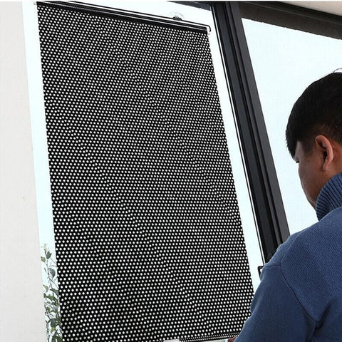 Silver Roller Blinds Suction Cup Sunshade Blackout Curtains Car Home Window Curtains - 45 X 125 CM