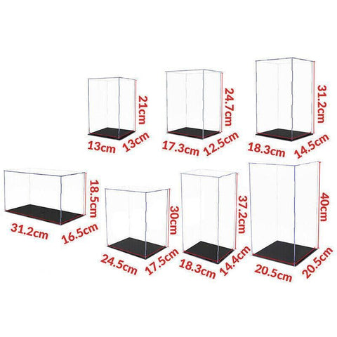 Acrylic Display Case Clear Box Dustproof Large Self-Install Cars Trucks - 17.3x12.5x24.7CM