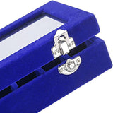 Velvet Jewelry Box Earring Organizer Display Case Storage Holder with 24 Grid - Rose Red