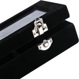 Velvet Jewelry Box Earring Organizer Display Case Storage Holder with 24 Grid - Rose Red