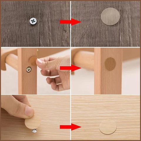 54 X Self Adhesive Decorative Screw Cover Caps Holes Cams Furniture Kitchen 20mm - PC 107