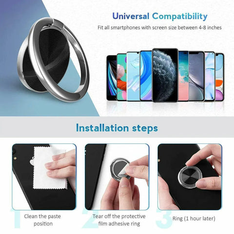 Iring Phone Ring Finger Holder Stand Car Mount Hook For Iphone Ipad Mobile Grip - A15-Rose Gold