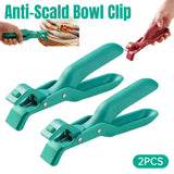 2PCS Anti Slip Silicone Heat Resistant Plate Bowl Clip Holder Kitchen Tool - Green